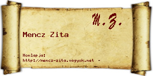 Mencz Zita névjegykártya