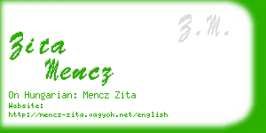 zita mencz business card